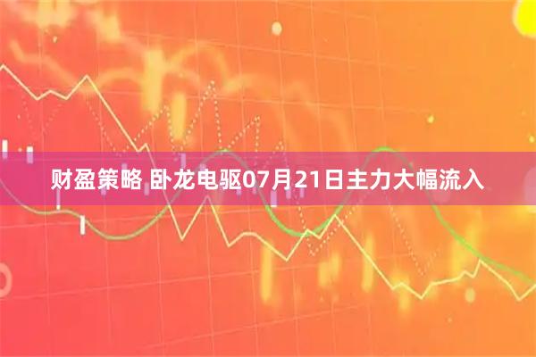 财盈策略 卧龙电驱07月21日主力大幅流入